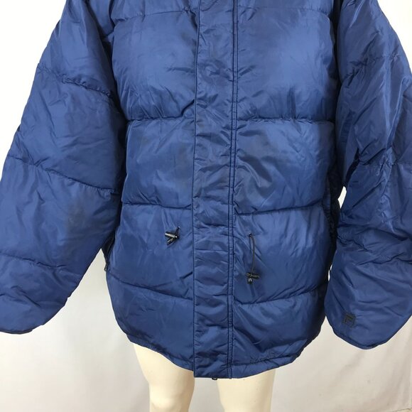 FILA SPORT ~ MENS XL ~ LARGE DOWN PUFFER JACKET COAT REVERSIBLE TAN BLUE - Picture 3 of 9